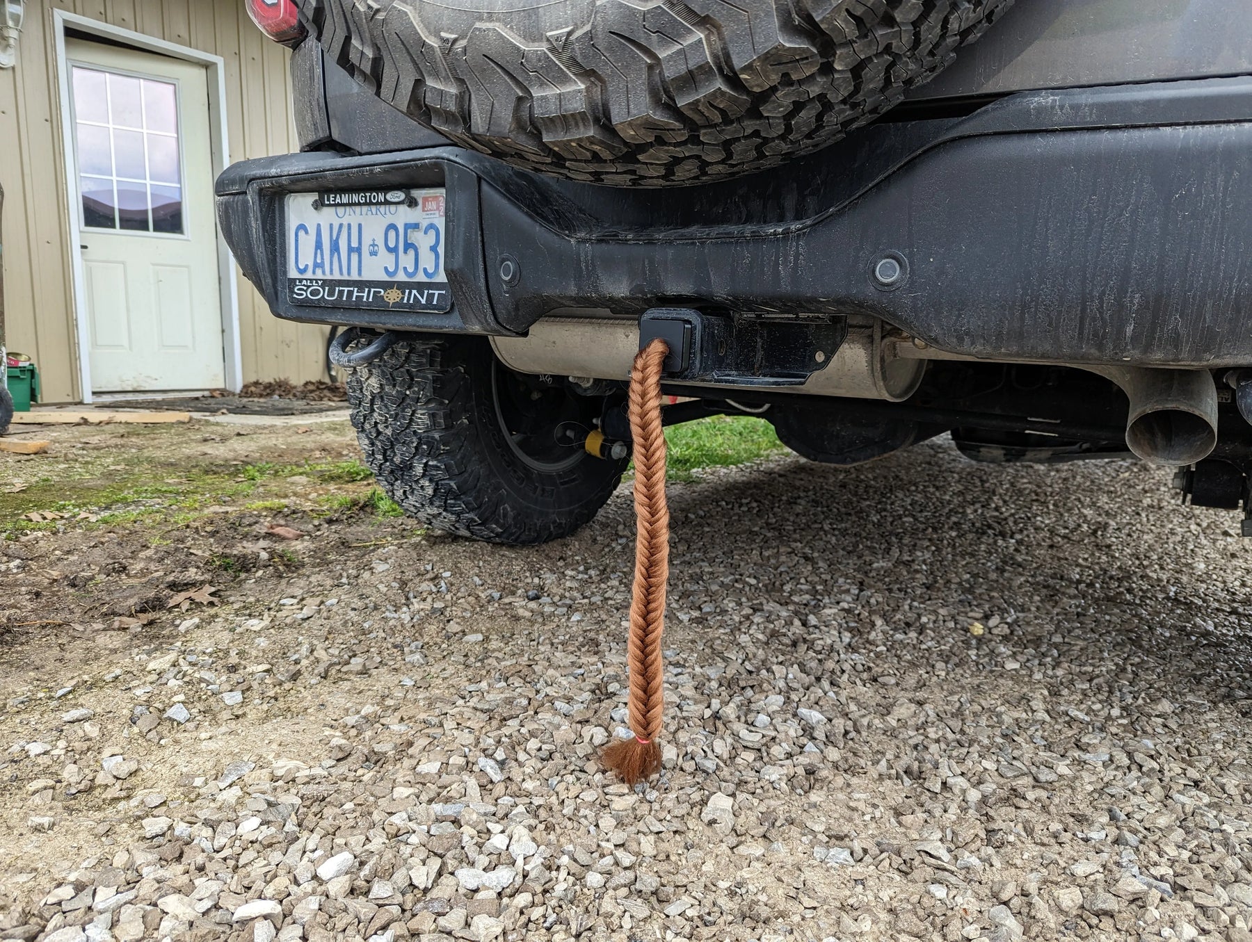 Pony Tail Hitch Cover - 15" Long - Brown