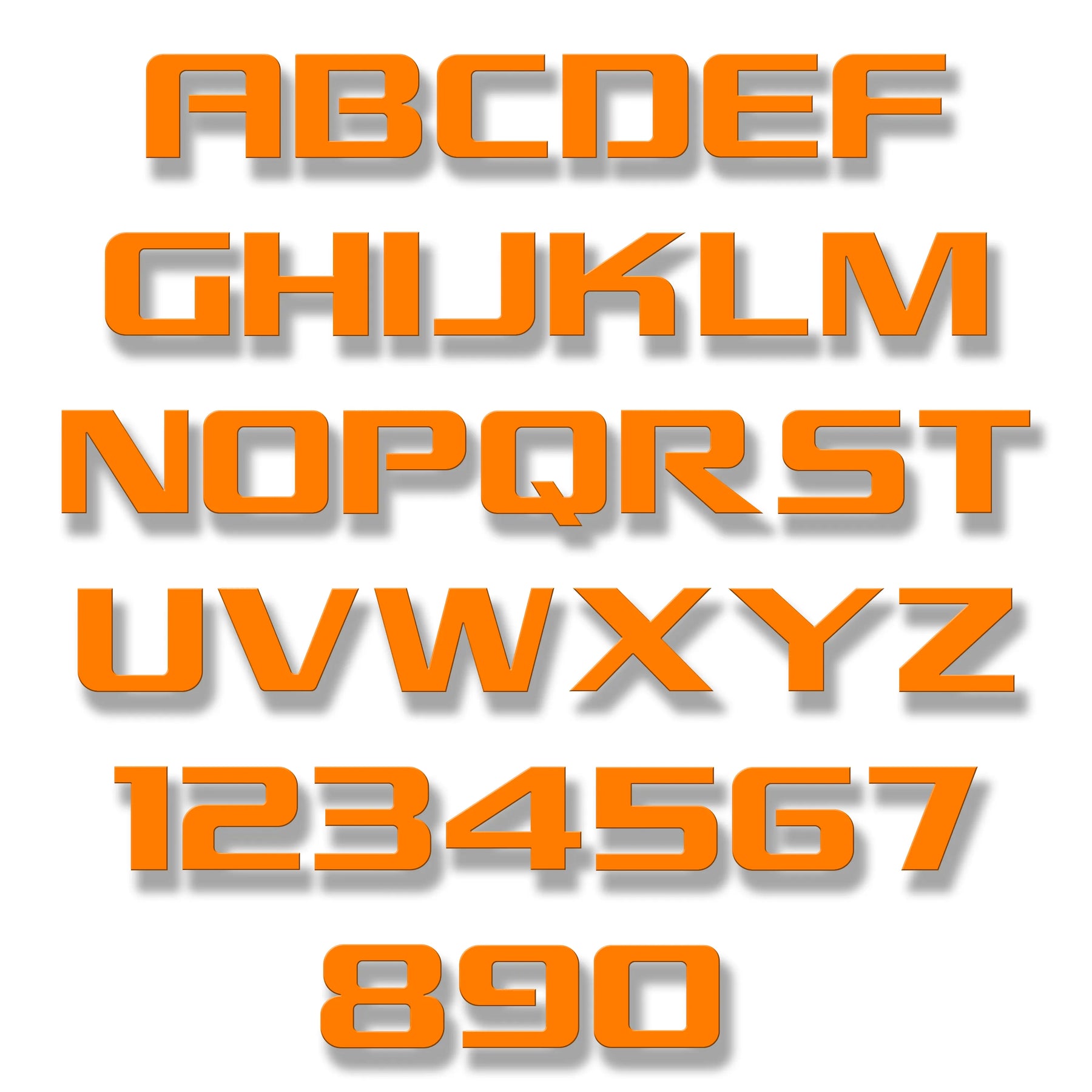 Individual letters - Bowtie Font - Orange