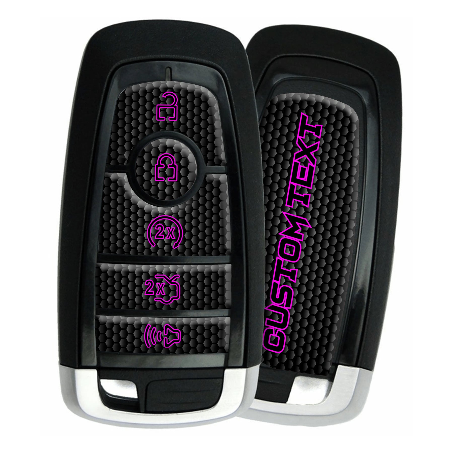 Overlay Key Button Key Fob Overlay Kit - All Buttons and Custom Text Back - Fits Many For