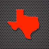 Texas Outline Grille Badge - Red